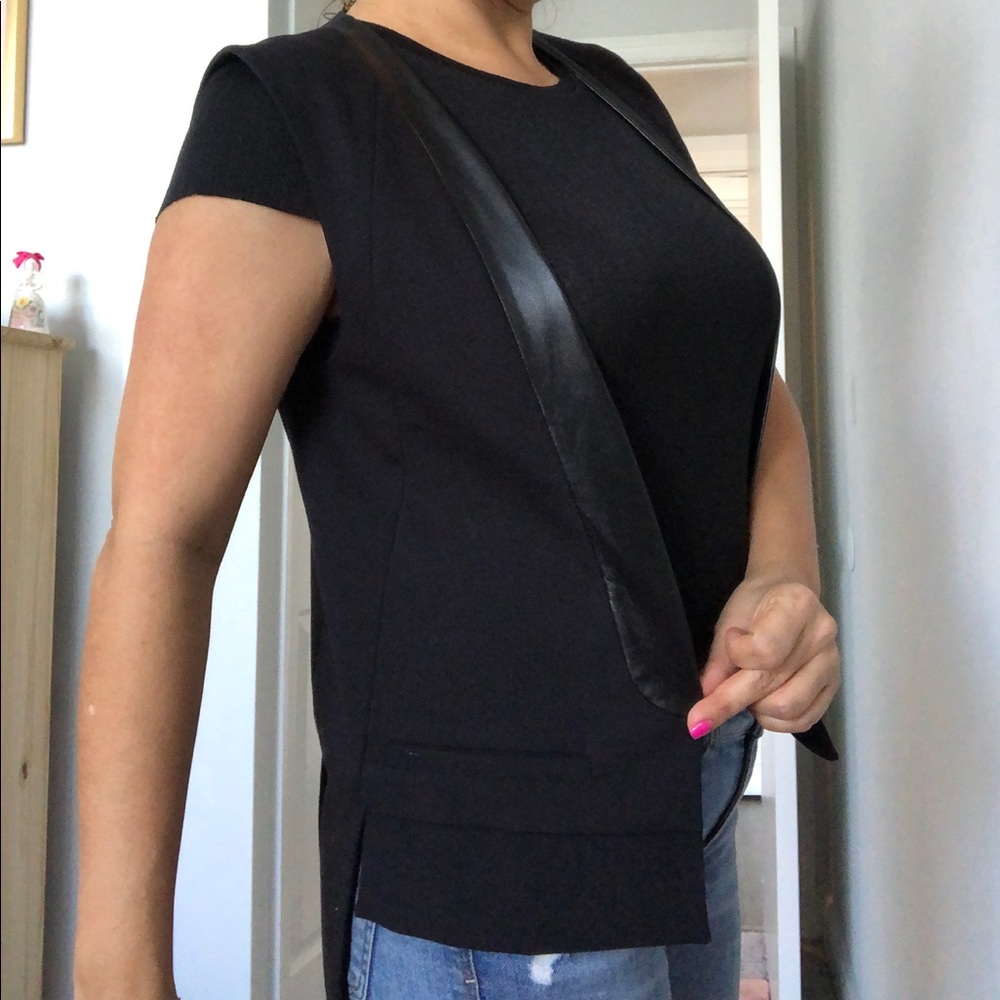 TIBI leather Trim vest